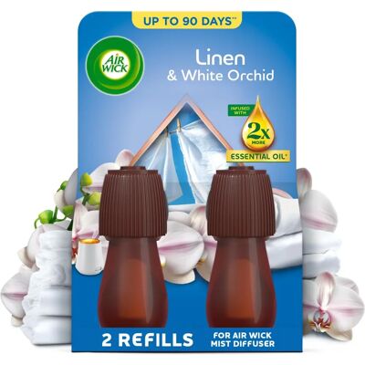 Airwick - Essential Mist Twin Refills - Linen & Petals Airwick - Essential Mist Twin Refills - Linen & Petals