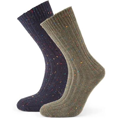 Tog24 Opora 2er-Pack Herren Trekking-Socken Khaki/dunkel Indigo - Mehrfarbig - Größe L Tog24 Opora 2er-Pack Herren Trekking-Socken Khaki/dunkel Indigo - Mehrfarbig - Größe L