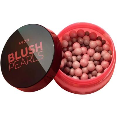 Perles de Blush Avon - Teinte Chaude - Éclat et Brillance Modulables - Publicité Perles de Blush Avon - Teinte Chaude - Éclat et Brillance Modulables - Publicité