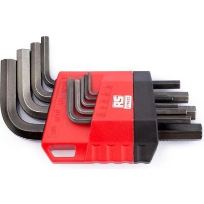 RS PRO Sechskantschlüssel-Set - 9 Größen, Kurzer Griff, 1/16 bis 3/8 Zoll RS PRO Sechskantschlüssel-Set - 9 Größen, Kurzer Griff, 1/16 bis 3/8 Zoll