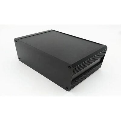 Boîtier en aluminium extrudé pour dissipateur - 400x300x130mm - noir - IP40 Boîtier en aluminium extrudé pour dissipateur - 400x300x130mm - noir - IP40