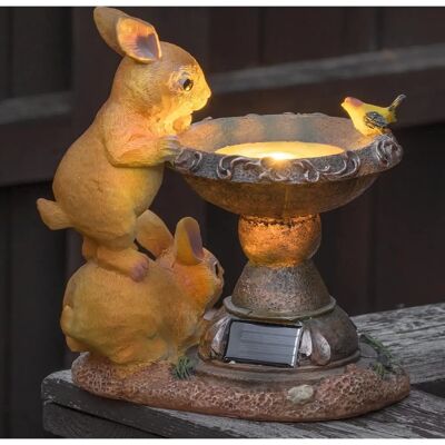 GloBrite - Outdoor Solar Rabbit Bath - Resin GloBrite - Outdoor Solar Rabbit Bath - Resin