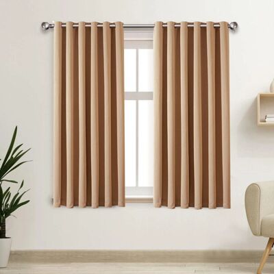 ASPIRE HOMEWARE - Beige 46x54 - Blackout Eyelet Curtains - Curtains ASPIRE HOMEWARE - Beige 46x54 - Blackout Eyelet Curtains - Curtains