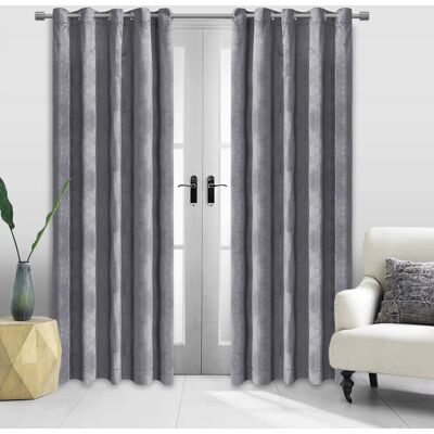 Imperial Rooms - Grey Velvet Ring Top 46x54 - Bedroom Curtain Imperial Rooms - Grey Velvet Ring Top 46x54 - Bedroom Curtain