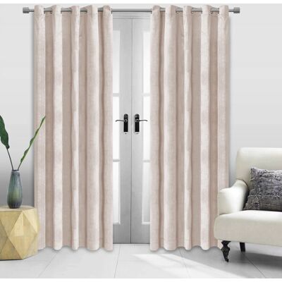 Imperial Rooms - Beige Velvet Curtain - Eyelet - 66x54 - Curtains Imperial Rooms - Beige Velvet Curtain - Eyelet - 66x54 - Curtains