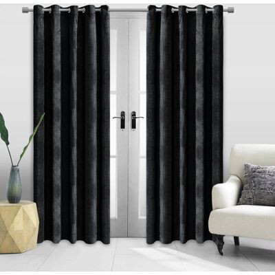 Imperial Rooms - 66x54 - Black Velvet - Curtains Imperial Rooms - 66x54 - Black Velvet - Curtains