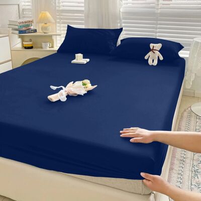 Imperial - Imperial Rooms - Navy - Super King - Fitted Sheet Imperial - Imperial Rooms - Navy - Super King - Fitted Sheet