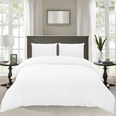 Yorkshire Bedding - White Single - Plain Dyed - Duvet Cover Set Yorkshire Bedding - White Single - Plain Dyed - Duvet Cover Set