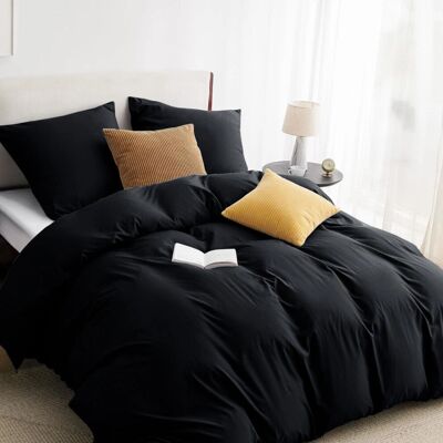Imperial Rooms Black Double Duvet Cover - Reversible Bedding Set Imperial Rooms Black Double Duvet Cover - Reversible Bedding Set