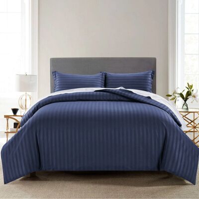 Imperial Rooms - Stripe Duvet Cover Set - Navy Blue Imperial Rooms - Stripe Duvet Cover Set - Navy Blue