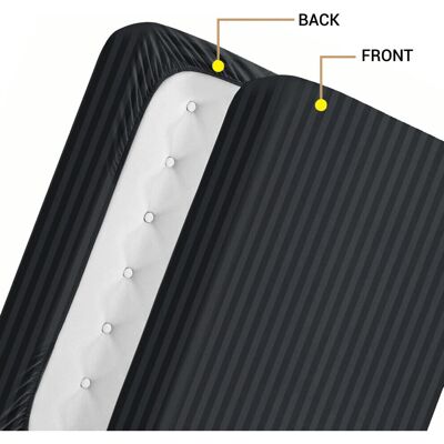 Imperial Rooms - King Stripe 40cm - Black - Fitted Sheet Imperial Rooms - King Stripe 40cm - Black - Fitted Sheet