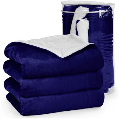 Imperial Rooms - Navy Blue Sherpa Throw 230x270 - Blanket Imperial Rooms - Navy Blue Sherpa Throw 230x270 - Blanket