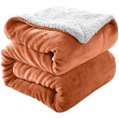 Imperial Rooms - Sherpa Blanket - Rust/Orange - Blanket Imperial Rooms - Sherpa Blanket - Rust/Orange - Blanket