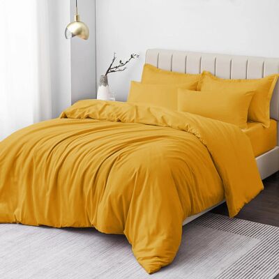 Imperial Rooms - Plain Duvet Cover - Mustard - King - Duvet Cover Set Imperial Rooms - Plain Duvet Cover - Mustard - King - Duvet Cover Set