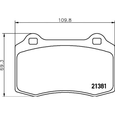 CITROËN - DS3 - 109.8x69.3x15 mm - WVA 21381 - Brake pad set CITROËN - DS3 - 109.8x69.3x15 mm - WVA 21381 - Brake pad set