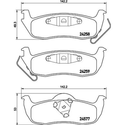 JEEP - PCP2161 - 142.2mm - 17.9mm - Brake pad set JEEP - PCP2161 - 142.2mm - 17.9mm - Brake pad set