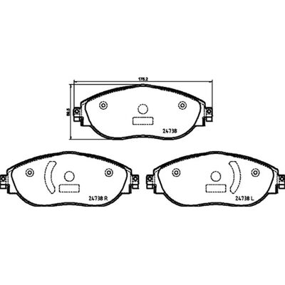 A.B.S. - BPVW1054 - 175.2x69.5x20 - Brake pad set A.B.S. - BPVW1054 - 175.2x69.5x20 - Brake pad set