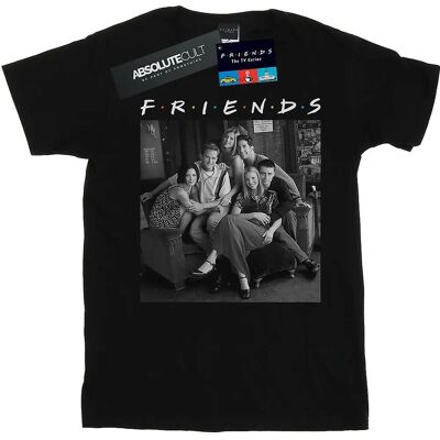 Friends Schwarz-Weiß Foto Baumwoll Boyfriend T-Shirt - T-Shirt Friends Schwarz-Weiß Foto Baumwoll Boyfriend T-Shirt - T-Shirt