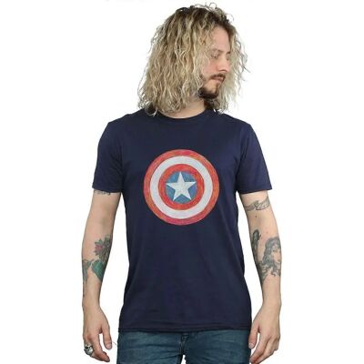 T-shirt Marvel Kapitan Ameryka Niebieski z Naszkicowanym Tarczy T-shirt Marvel Kapitan Ameryka Niebieski z Naszkicowanym Tarczy