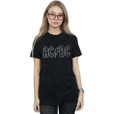 Absolute Cult AC/DC Damen Zackenlogo Boyfriend T-Shirt - Schwarz - Produktart Absolute Cult AC/DC Damen Zackenlogo Boyfriend T-Shirt - Schwarz - Produktart
