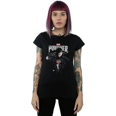 Damska czarna slim fit koszulka Marvel Punisher - T-Shirt Damska czarna slim fit koszulka Marvel Punisher - T-Shirt
