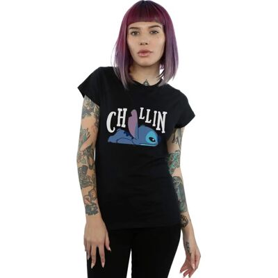 Disney Lilo And Stitch Chillin Baumwoll T-Shirt - Schwarz - S Disney Lilo And Stitch Chillin Baumwoll T-Shirt - Schwarz - S
