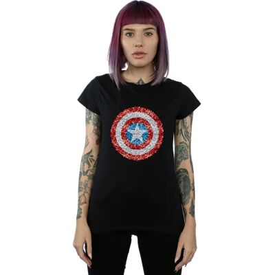Marvel Kobiety Captain America Pixelated Shield T-Shirt Czarny XXL Marvel Kobiety Captain America Pixelated Shield T-Shirt Czarny XXL