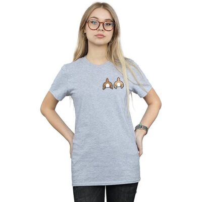 Disney Dames Chip N Dale Achterzijde Borst Afdruk Cotton Boyfriend T-shirt - Sportgrijs Disney Dames Chip N Dale Achterzijde Borst Afdruk Cotton Boyfriend T-shirt - Sportgrijs