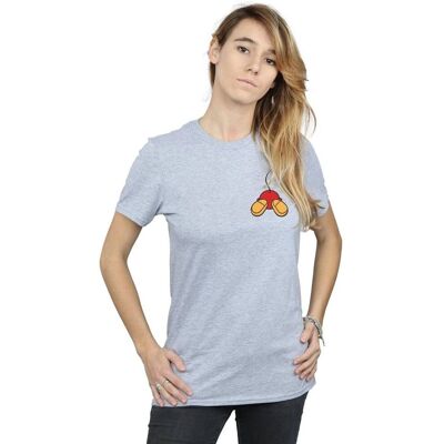 Disney Mickey Mouse Rückenseite Brust Druck Boyfriend T-Shirt - Sport Grau Disney Mickey Mouse Rückenseite Brust Druck Boyfriend T-Shirt - Sport Grau