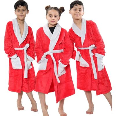 A2Z 4 Kids Peignoir Unisexe Rouge - Bathrobe - Publicité A2Z 4 Kids Peignoir Unisexe Rouge - Bathrobe - Publicité