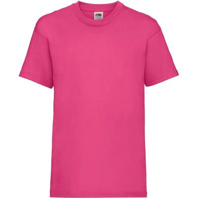 Fruit Of The Loom Fuchsia Childrens T-Shirt - Unisex Summer Cotton Fruit Of The Loom Fuchsia Childrens T-Shirt - Unisex Summer Cotton