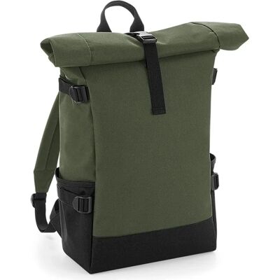 BagBase Model Block Roll-Top Backpack - Olive BagBase Model Block Roll-Top Backpack - Olive