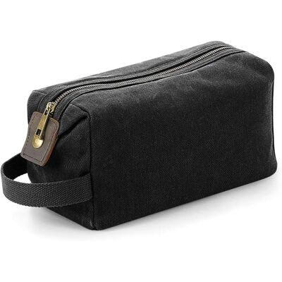 Quadra Heritage Leather Accented Waxed Canvas Wash Bag - Heritage Wash Bag Quadra Heritage Leather Accented Waxed Canvas Wash Bag - Heritage Wash Bag