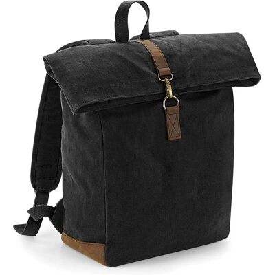 Quadra Heritage Waxed Canvas Leather Accent Backpack - Backpack Quadra Heritage Waxed Canvas Leather Accent Backpack - Backpack