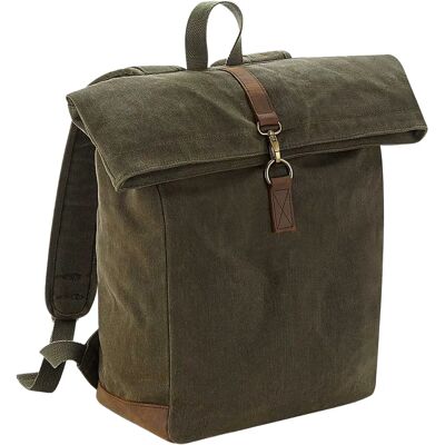 Quadra Heritage Waxed Canvas Leather Accent Backpack - Backpack Quadra Heritage Waxed Canvas Leather Accent Backpack - Backpack