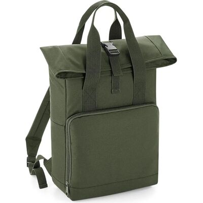 Sac à Dos Roll-Top à Double Poignée BagBase - Vert Olive - Unisexe Sac à Dos Roll-Top à Double Poignée BagBase - Vert Olive - Unisexe