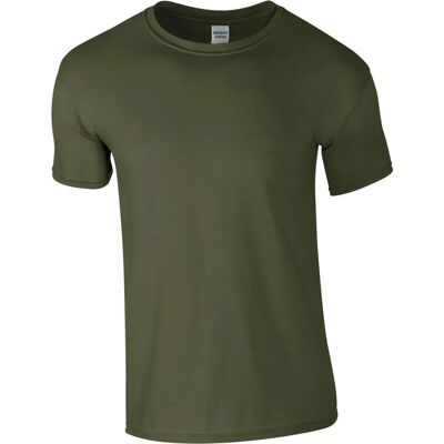 Gildan Mens Short Sleeve Soft-Style T-Shirt - Military Green - 4XL Gildan Mens Short Sleeve Soft-Style T-Shirt - Military Green - 4XL