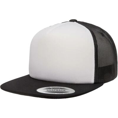 Casquette Trucker en mousse Flexfit Unisexe Noir/Blanc/Noir - Casquette Casquette Trucker en mousse Flexfit Unisexe Noir/Blanc/Noir - Casquette