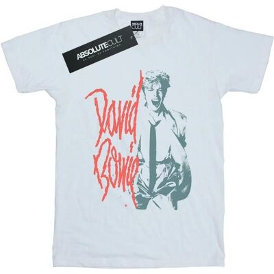 David Bowie White Slim Fit T-Shirt - Men's Mono Shout - T-Shirt David Bowie White Slim Fit T-Shirt - Men's Mono Shout - T-Shirt