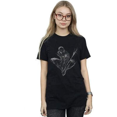 Koszulka Marvel Web Crouch Fit Boyfriend - Casual Czarna Koszulka Marvel Web Crouch Fit Boyfriend - Casual Czarna