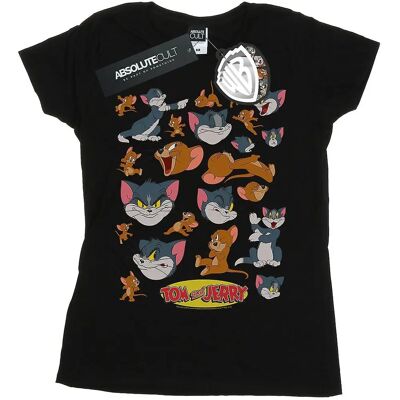 Absolute Cult Tom And Jerry Damen Viele Gesichter T-Shirt - Weiß - Produktart Absolute Cult Tom And Jerry Damen Viele Gesichter T-Shirt - Weiß - Produktart