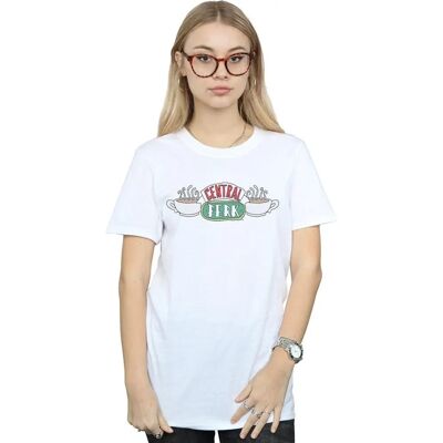 Friends Weiße Central Perk Baumwoll Boyfriend T-Shirt - T-Shirt Friends Weiße Central Perk Baumwoll Boyfriend T-Shirt - T-Shirt