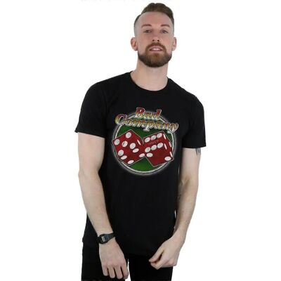 Absolute Cult Bad Company Herren Gerade Shooter Würfel T-Shirt Schwarz - T-Shirt Absolute Cult Bad Company Herren Gerade Shooter Würfel T-Shirt Schwarz - T-Shirt