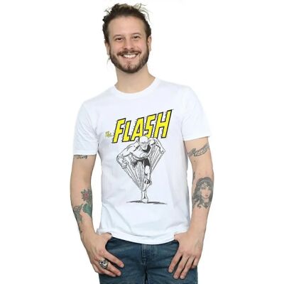 Absolute Cult DC Comics The Flash Mono Action Pose T-Shirt - Herren Weiß 3XL Absolute Cult DC Comics The Flash Mono Action Pose T-Shirt - Herren Weiß 3XL