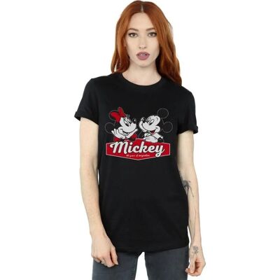 Disney Mickey Minnie 90 Years Boyfriend Fit T-Shirt Black - T-Shirt Disney Mickey Minnie 90 Years Boyfriend Fit T-Shirt Black - T-Shirt