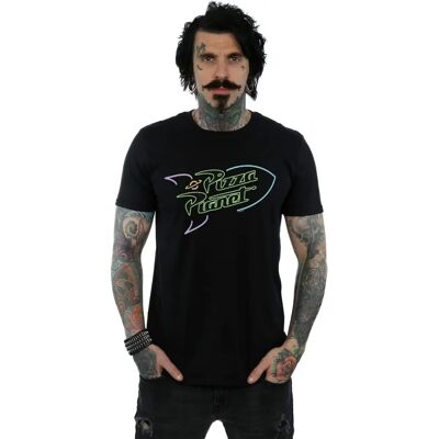 Disney Toy Story Neon Pizza Planet Zwart T-shirt voor Heren Disney Toy Story Neon Pizza Planet Zwart T-shirt voor Heren