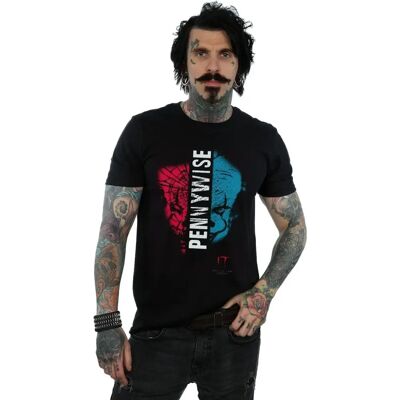Absolute Cult It Kapitel 2 Herren Pennywise Geteiltes Gesicht T-Shirt - T-Shirt Absolute Cult It Kapitel 2 Herren Pennywise Geteiltes Gesicht T-Shirt - T-Shirt