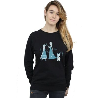 Disney Frozen Snowflakes Sweatshirt - Heavy Cotton, Unisex - Black - Sweatshirt Disney Frozen Snowflakes Sweatshirt - Heavy Cotton, Unisex - Black - Sweatshirt