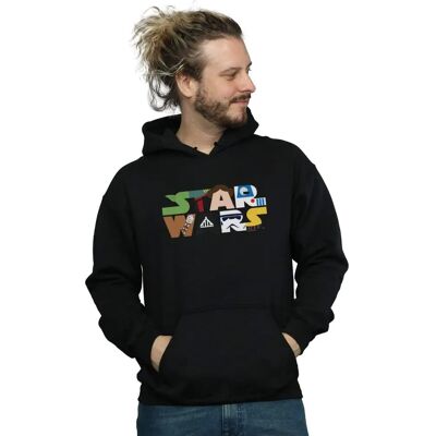 Star Wars Herren Charakter Logo Kapuzenpullover Schwarz 4XL Star Wars Herren Charakter Logo Kapuzenpullover Schwarz 4XL