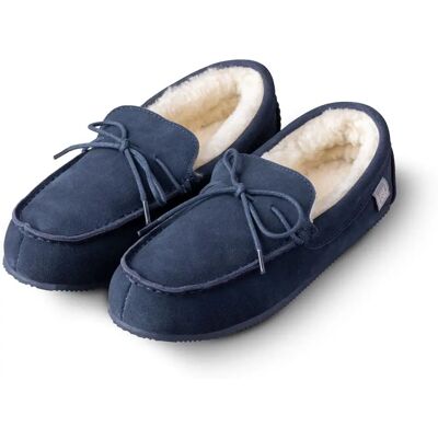 Lakeland Leather Mens Sheepskin Moccasins - Navy Size 8 Lakeland Leather Mens Sheepskin Moccasins - Navy Size 8